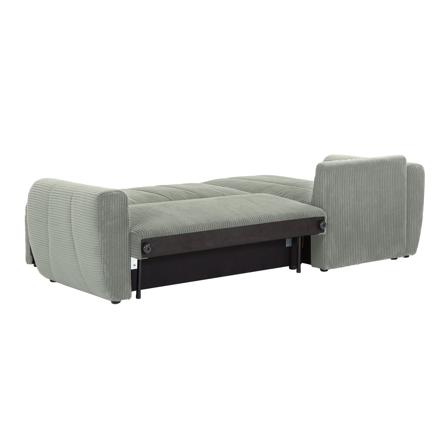 Modern 3 Seat Corduroy L-Shaped Couch, Convertible Sectional Sofa for Living Room and Apartment