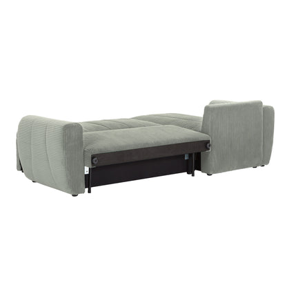 Modern 3 Seat Corduroy L-Shaped Couch, Convertible Sectional Sofa for Living Room and Apartment