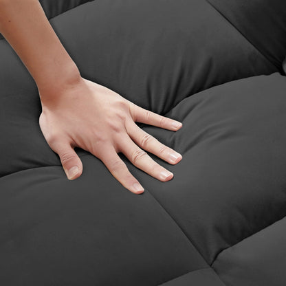 Modern 3 in 1 Convertible Velvet Loveseat Futon Sofa Couch with Pullout Bed