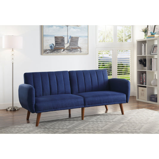 Modern 76 Linen Convertible Loveseat Sofa Bed with Wood Legs for Living Rooms