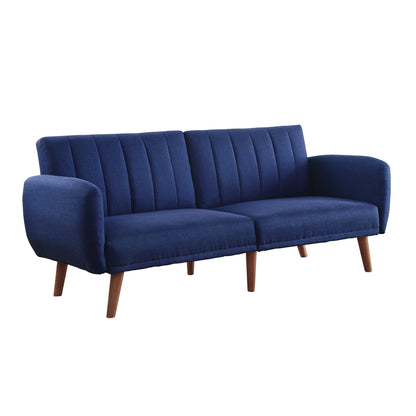 Modern 76 Linen Convertible Loveseat Sofa Bed with Wood Legs for Living Rooms