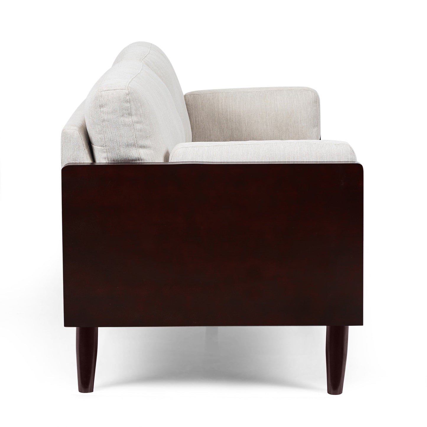 Modern 77.25 3-seater Sofa with Wood Legs and Exposed Wood Frame for Living Room