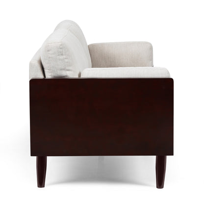 Modern 77.25 3-seater Sofa with Wood Legs and Exposed Wood Frame for Living Room