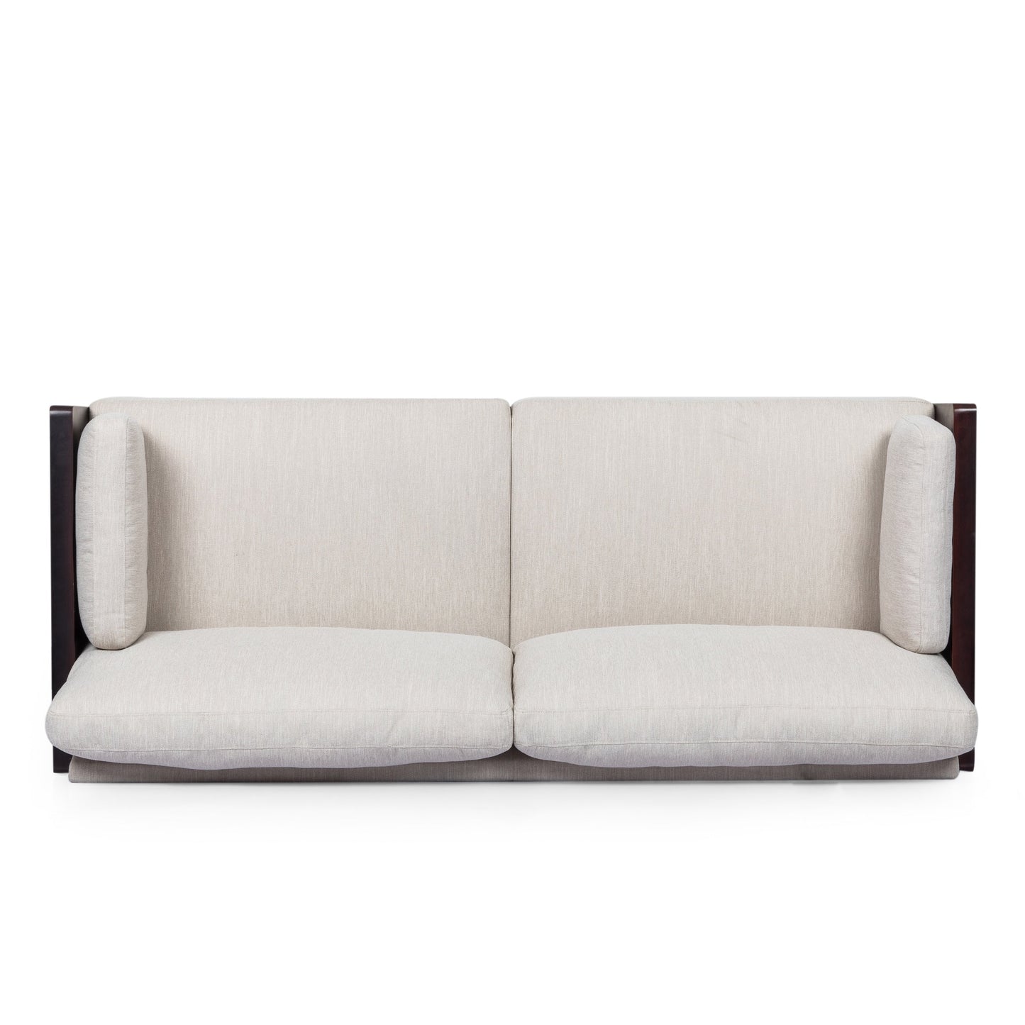 Modern 77.25 3-seater Sofa with Wood Legs and Exposed Wood Frame for Living Room