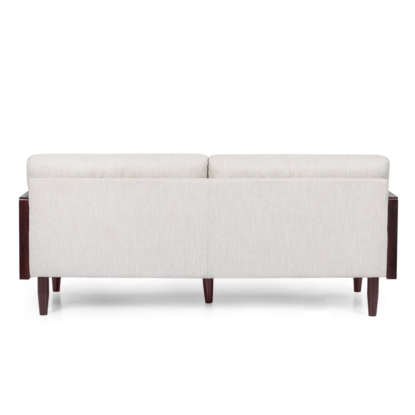 Modern 77.25 3-seater Sofa with Wood Legs and Exposed Wood Frame for Living Room