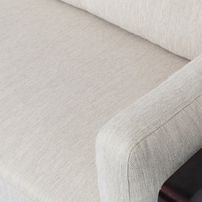 Modern 77.25 3-seater Sofa with Wood Legs and Exposed Wood Frame for Living Room