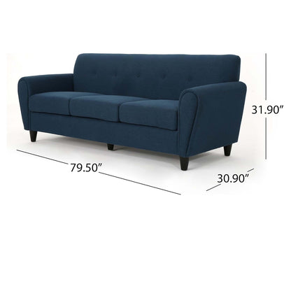 Modern 78.5 3-seater Sofa with Wood Legs and Plywood wooden frame for Living Room