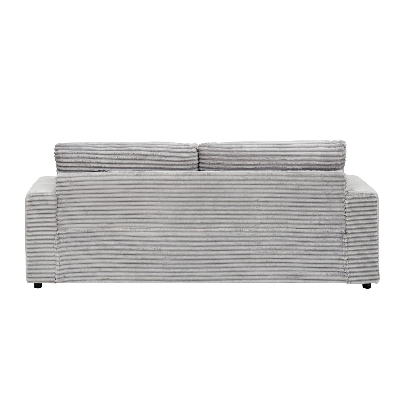 Modern 79.3 Upholstered Couch, Corduroy 3 Seat Sofa with 4 Toss Pillows for Living Room and Apartment