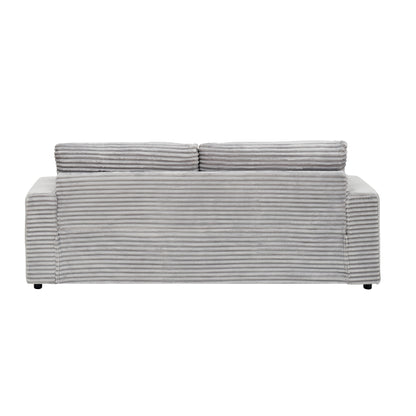 Modern 79.3 Upholstered Couch, Corduroy 3 Seat Sofa with 4 Toss Pillows for Living Room and Apartment