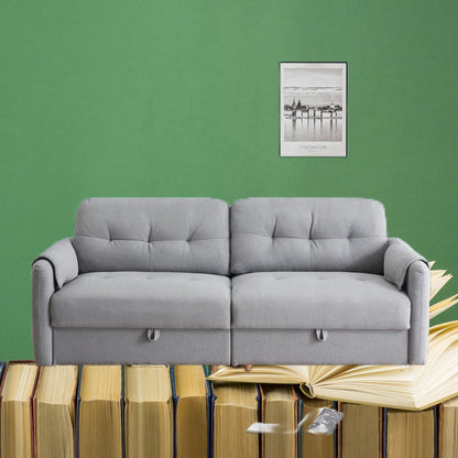 Modern 79.5-Inch Teddy Fabric Couch with Soft Sponge Cushioning, Perfect for Living Room or Office