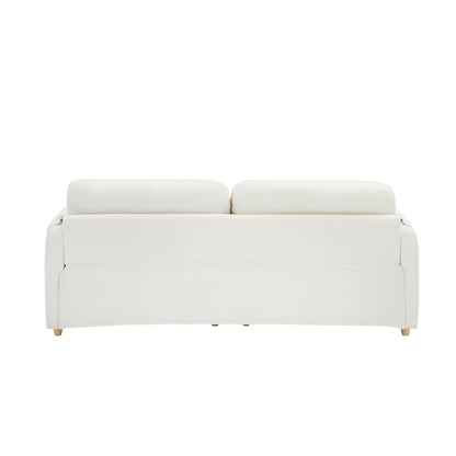 Modern 79.5-Inch Teddy Fabric Couch with Soft Sponge Cushioning, Perfect for Living Room or Office