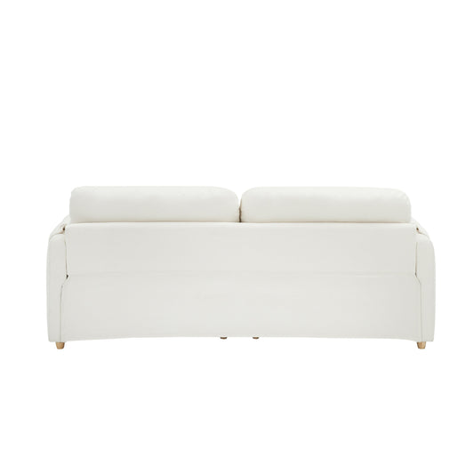 Modern 79.5-Inch Teddy Fabric Couch with Soft Sponge Cushioning, Perfect for Living Room or Office