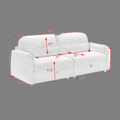 Modern 79.5-Inch Teddy Fabric Couch with Soft Sponge Cushioning, Perfect for Living Room or Office