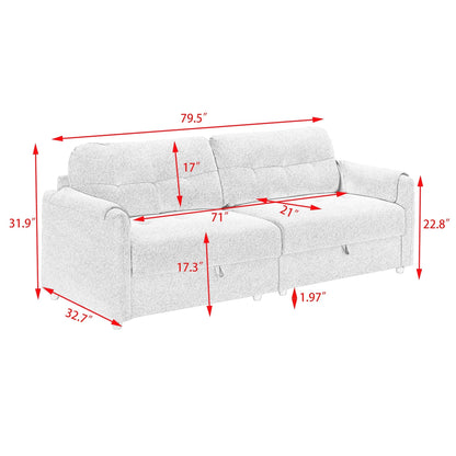 Modern 79.5-Inch Teddy Fabric Couch with Soft Sponge Cushioning, Perfect for Living Room or Office