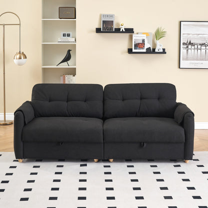 Modern 79.5-Inch Teddy Fabric Couch with Soft Sponge Cushioning, Perfect for Living Room or Office