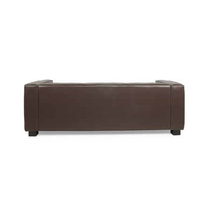 Modern 80.25 3-seater Tuxedo Arms Sofa with Birch Wood Legs for Living Room