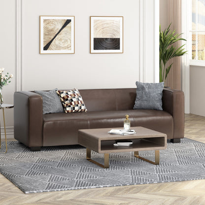 Modern 80.25 3-seater Tuxedo Arms Sofa with Birch Wood Legs for Living Room