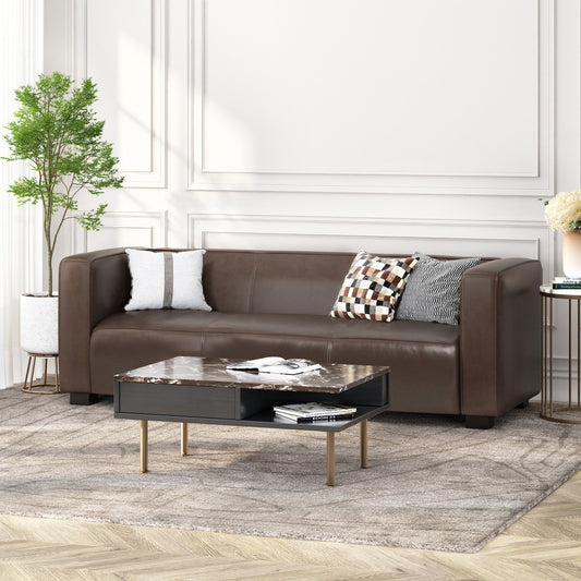 Modern 80.25 3-seater Tuxedo Arms Sofa with Birch Wood Legs for Living Room