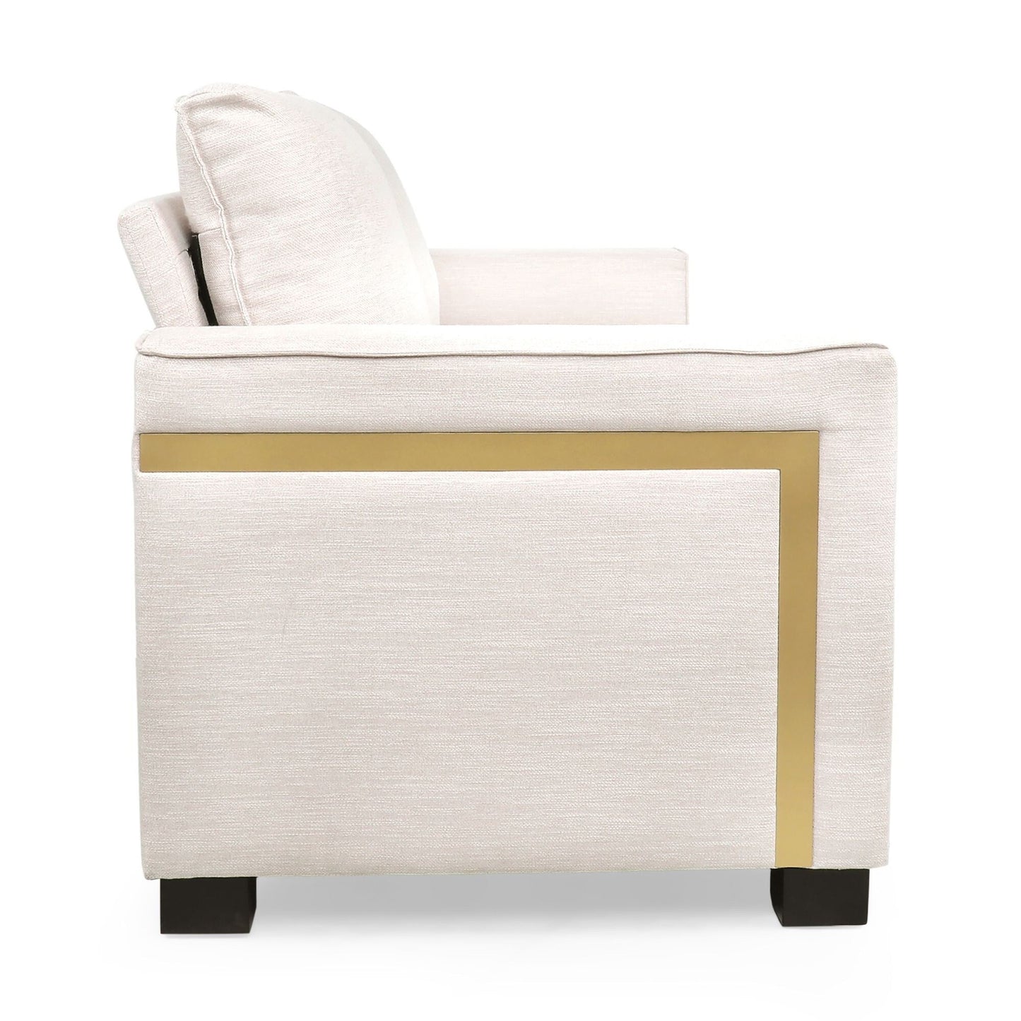 Modern 80.25 3-seater Upholstered Sofa with Pillows amd Wood Legs for Living Room