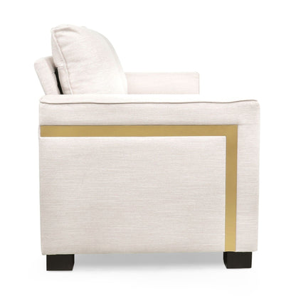 Modern 80.25 3-seater Upholstered Sofa with Pillows amd Wood Legs for Living Room