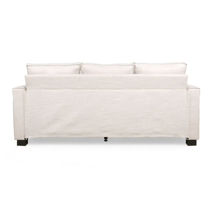 Modern 80.25 3-seater Upholstered Sofa with Pillows amd Wood Legs for Living Room