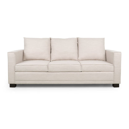 Modern 80.25 3-seater Upholstered Sofa with Pillows amd Wood Legs for Living Room