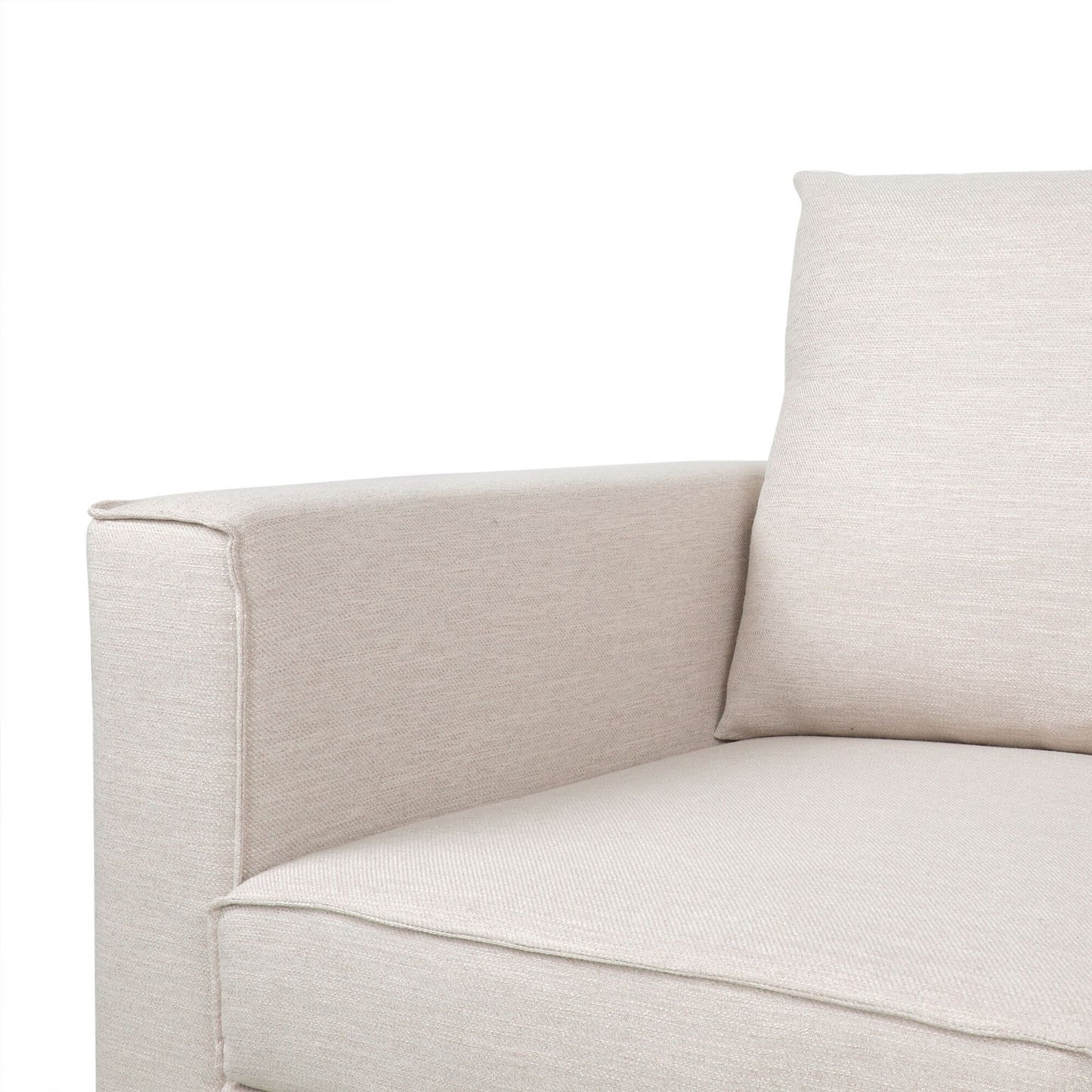 Modern 80.25 3-seater Upholstered Sofa with Pillows amd Wood Legs for Living Room