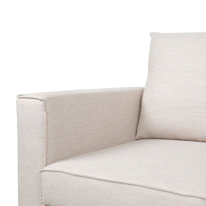 Modern 80.25 3-seater Upholstered Sofa with Pillows amd Wood Legs for Living Room