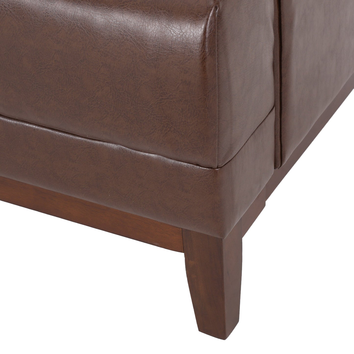Modern 80.75 Button Tufted 3-seater Sofa with Wood Legs for Living Room