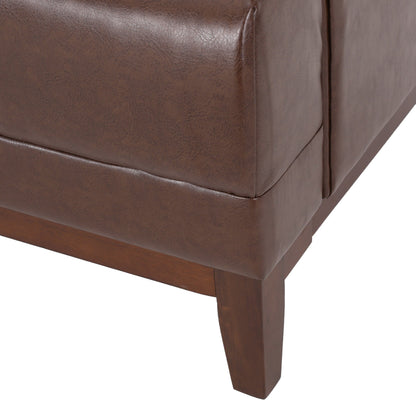 Modern 80.75 Button Tufted 3-seater Sofa with Wood Legs for Living Room
