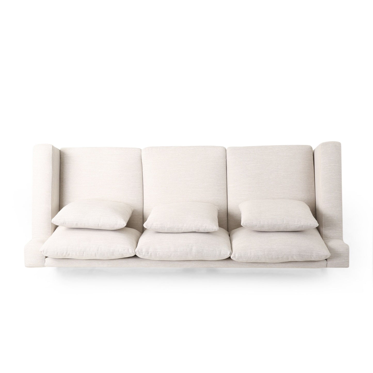 Modern 80 3-seater Sofa with Wood Legs and Matching Pillows for Living Room