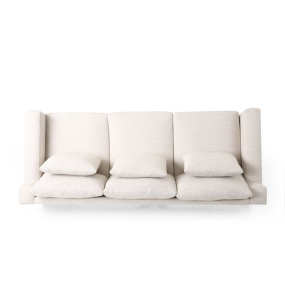 Modern 80 3-seater Sofa with Wood Legs and Matching Pillows for Living Room