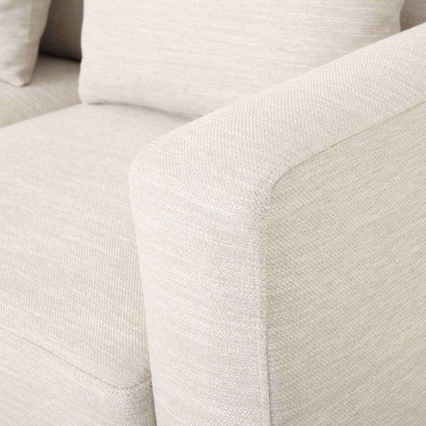 Modern 80 3-seater Sofa with Wood Legs and Matching Pillows for Living Room