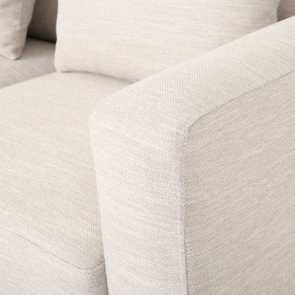 Modern 80 3-seater Sofa with Wood Legs and Matching Pillows for Living Room