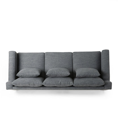 Modern 80 3-seater Sofa with Wood Legs and Matching Pillows for Living Room