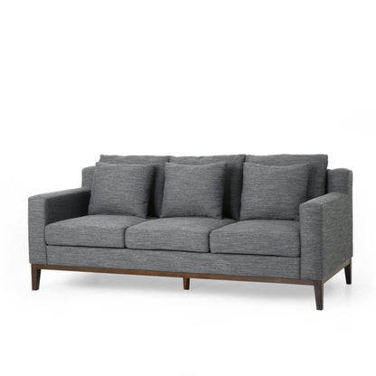 Modern 80 3-seater Sofa with Wood Legs and Matching Pillows for Living Room
