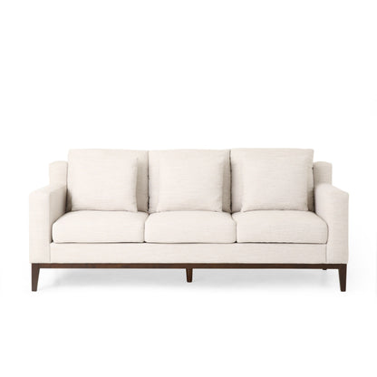 Modern 80 3-seater Sofa with Wood Legs and Matching Pillows for Living Room