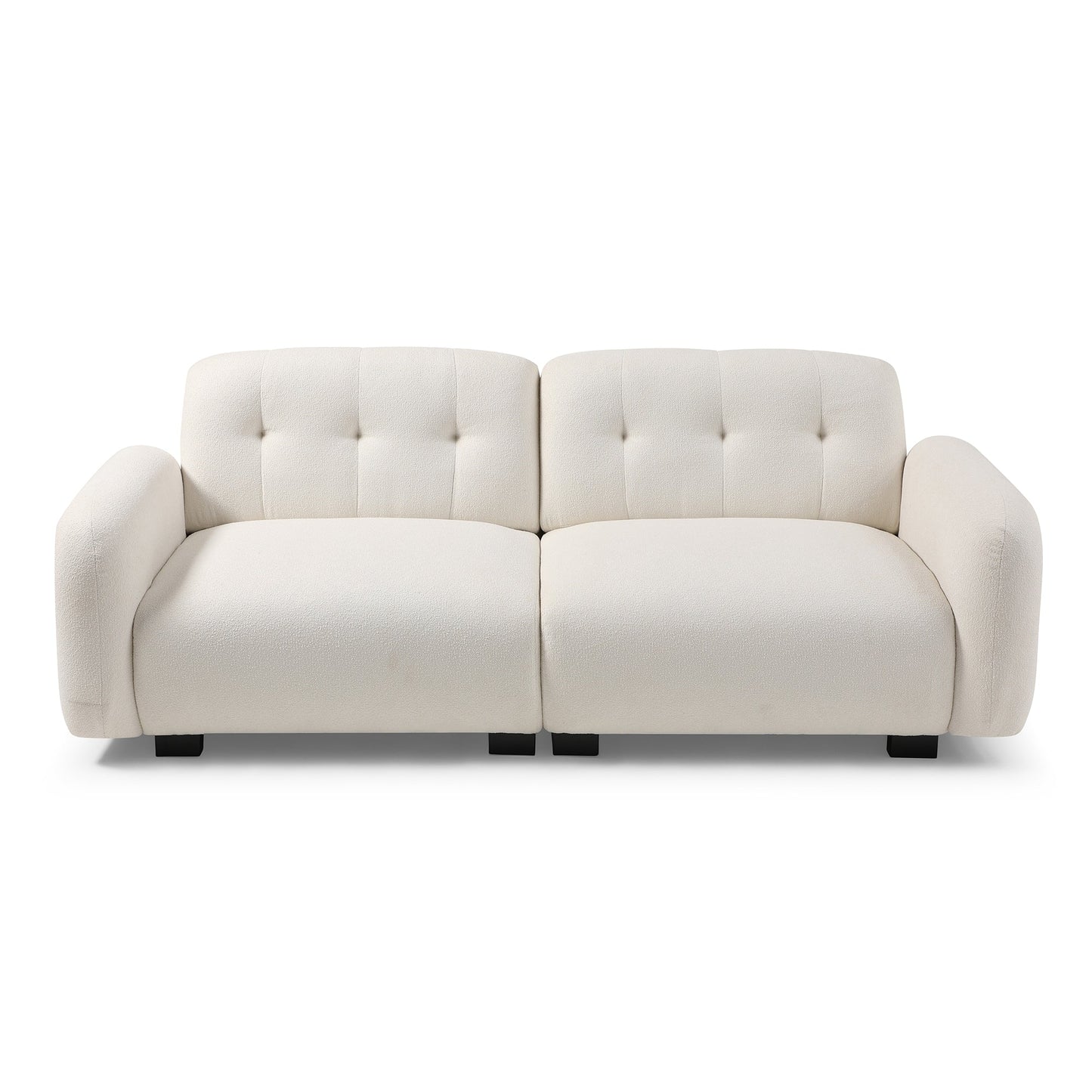 Modern 81.48 Teddy 3-seater Deep Seat Sofa with Wooden Legs and Upholstered for Living Room