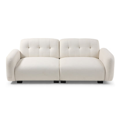 Modern 81.48 Teddy 3-seater Deep Seat Sofa with Wooden Legs and Upholstered for Living Room