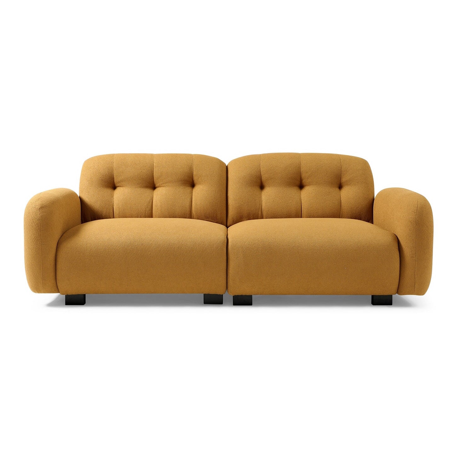 Modern 81.48 Teddy 3-seater Deep Seat Sofa with Wooden Legs and Upholstered for Living Room