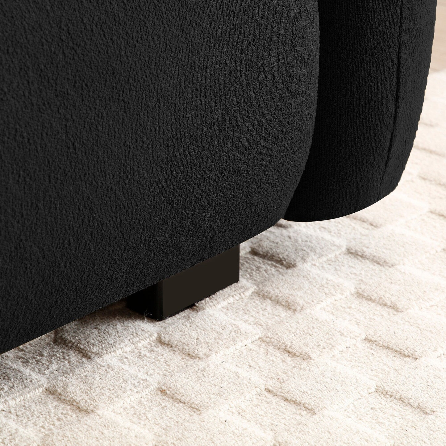 Modern 81.48 Teddy 3-seater Deep Seat Sofa with Wooden Legs and Upholstered for Living Room