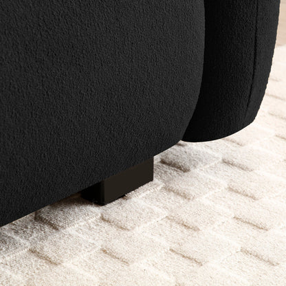 Modern 81.48 Teddy 3-seater Deep Seat Sofa with Wooden Legs and Upholstered for Living Room