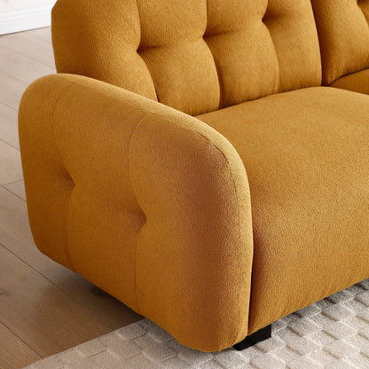 Modern 81.48 Teddy 3-seater Deep Seat Sofa with Wooden Legs and Upholstered for Living Room