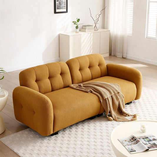 Modern 81.48 Teddy 3-seater Deep Seat Sofa with Wooden Legs and Upholstered for Living Room