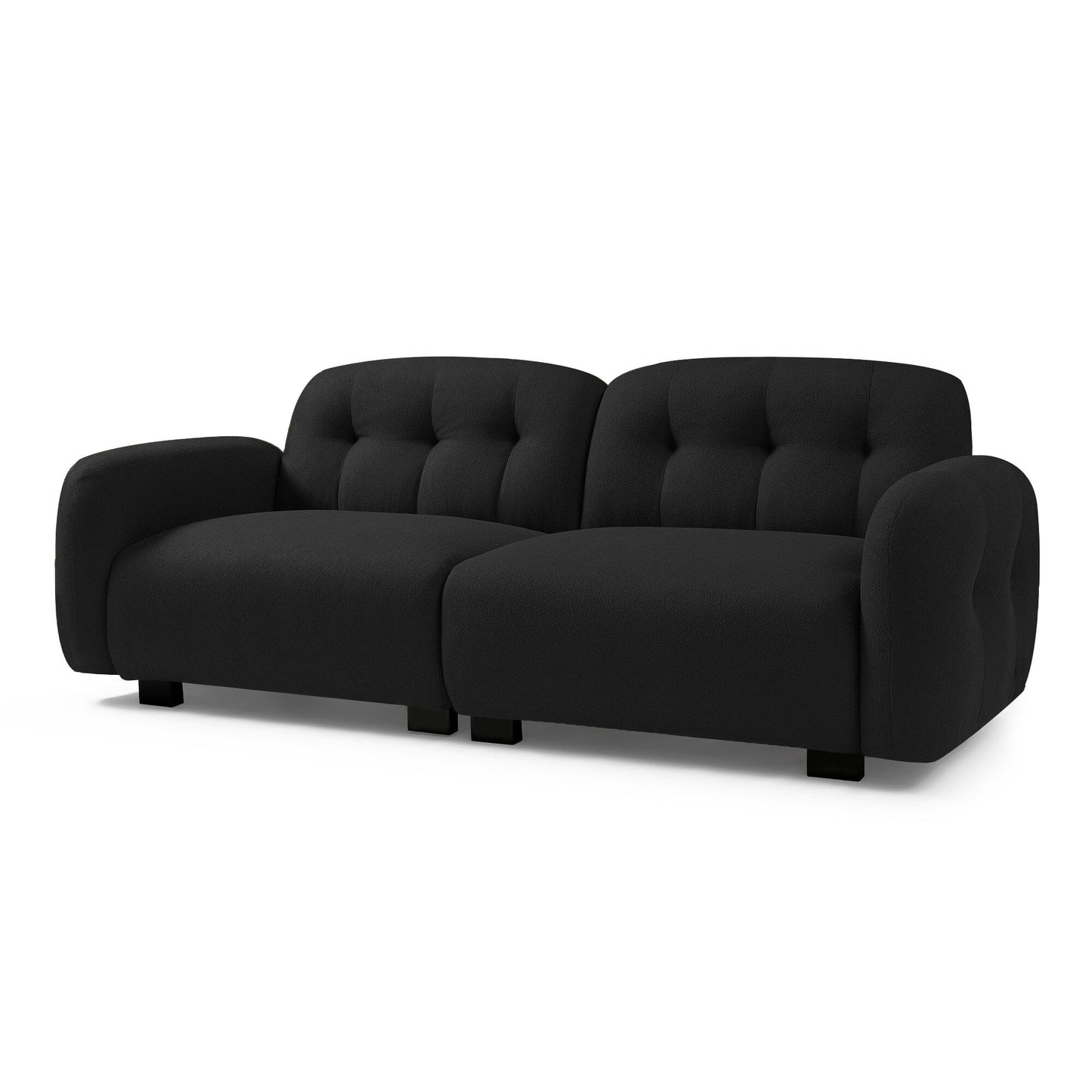 Modern 81.48 Teddy 3-seater Deep Seat Sofa with Wooden Legs and Upholstered for Living Room
