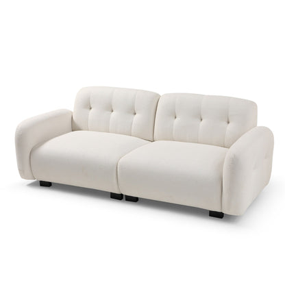 Modern 81.48 Teddy 3-seater Deep Seat Sofa with Wooden Legs and Upholstered for Living Room