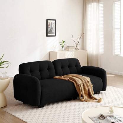 Modern 81.48 Teddy 3-seater Deep Seat Sofa with Wooden Legs and Upholstered for Living Room