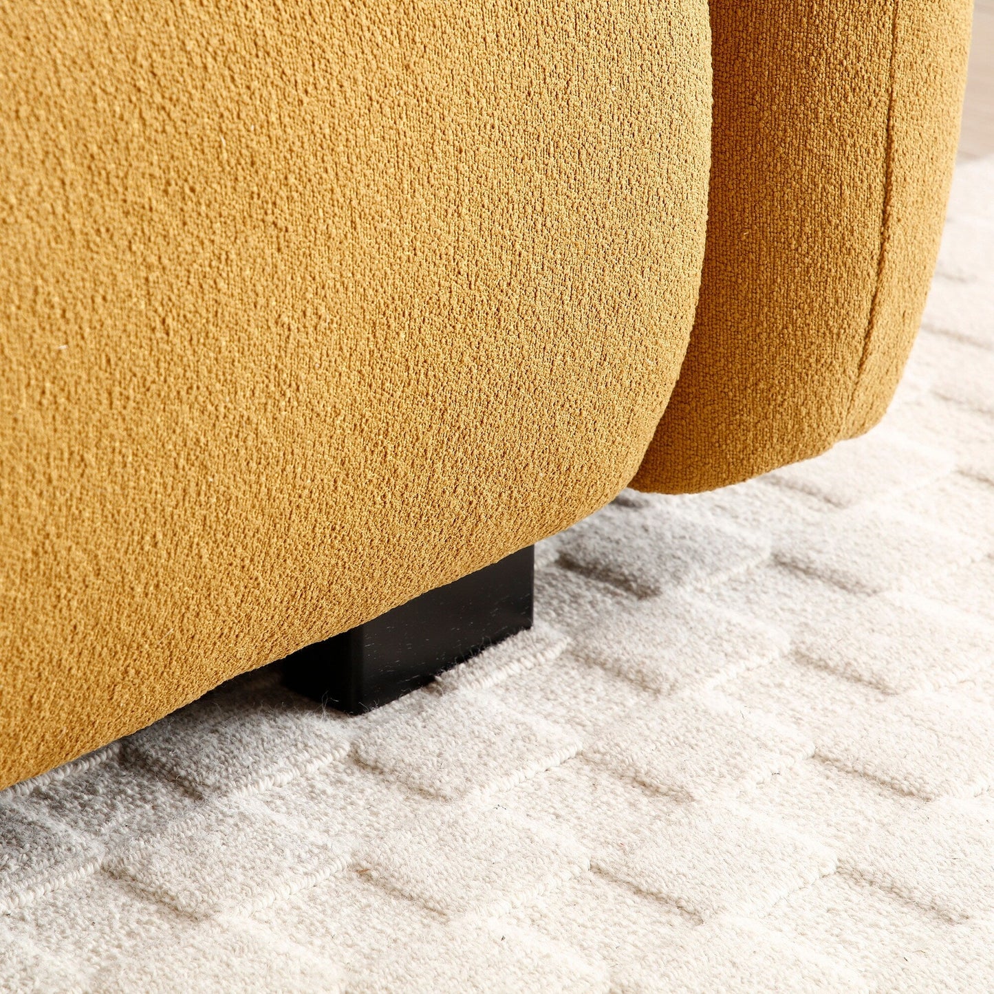 Modern 81.48 Teddy 3-seater Deep Seat Sofa with Wooden Legs and Upholstered for Living Room