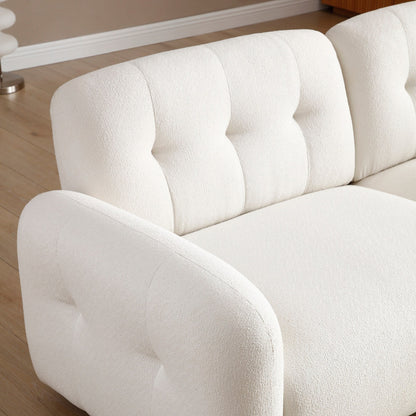 Modern 81.48 Teddy 3-seater Deep Seat Sofa with Wooden Legs and Upholstered for Living Room