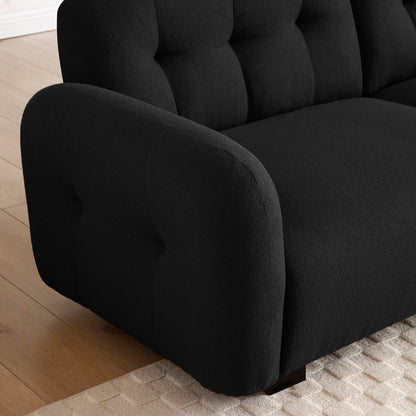Modern 81.48 Teddy 3-seater Deep Seat Sofa with Wooden Legs and Upholstered for Living Room